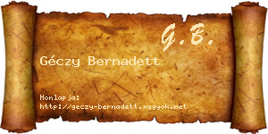 Géczy Bernadett névjegykártya